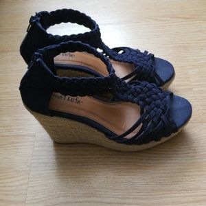 Charming Charlie navy wedges